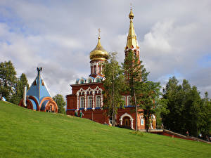 Bureaubladachtergronden Tempel Rusland een stad