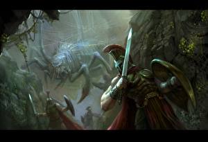 Hintergrundbilder Krieger Schwert Rüstung Schild (Schutzwaffe) Fantasy