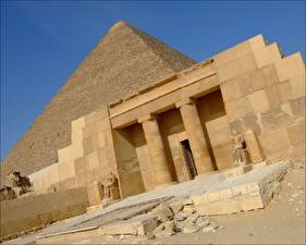 Bakgrunnsbilder Kjente bygninger Egypt Pyramide en by