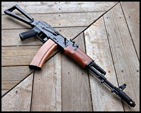 Images Assault rifle AK 74 Wood planks military