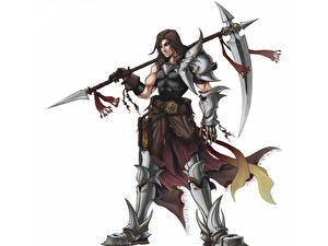Pictures Warriors Armour Scythe Fantasy