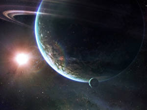 Bakgrunnsbilder Planeter Stjerne Verdensrommet