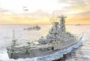 Bakgrundsbilder på skrivbordet Fartyg Målade Militär