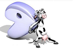 Wallpaper Cows 3D Graphics