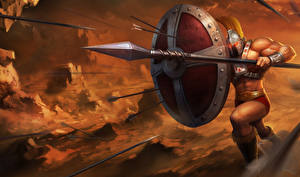 Hintergrundbilder League of Legends Schild (Schutzwaffe) Pantheon Spiele