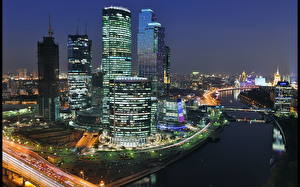 Bureaubladachtergronden Moskou Metropool een stad