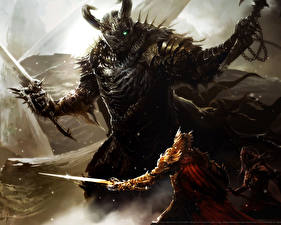 Images Demon Armor Swords Fantasy