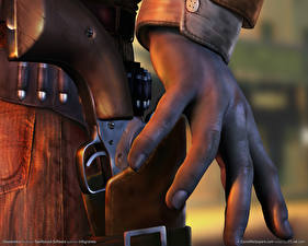Fotos Desperados Pistole Hand Palmen Spiele 3D-Grafik