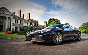Bureaubladachtergronden Ferrari Zwart kleur auto's