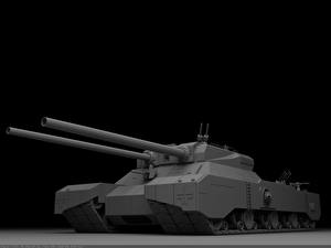 Wallpaper Tanks Gray Landkreuzer P.1000 Ratte military 3D_Graphics