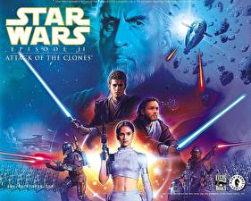 Bakgrundsbilder på skrivbordet Star Wars (Film) Star Wars: Episod II – Klonerna anfaller Ljussabel Filmer