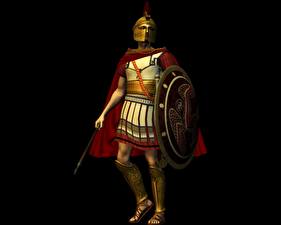 Tapety na pulpit Wojownicy Średniowiecze Włocznia Tarcza (uzbrojenie) Spartan Fantasy