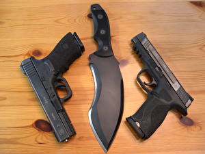 桌面壁纸，，手槍，刀子，Glock 21SF，陆军