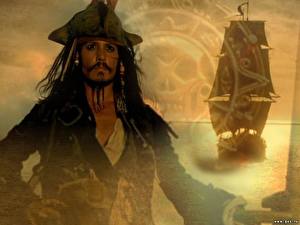 Papel de Parede Desktop Piratas das Caraíbas Pirates of the Caribbean: The Curse of the Black Pearl Johnny Depp Filme