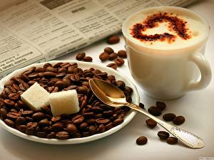 Bureaubladachtergronden Dranken Koffie Cappuccino Graan Voedsel