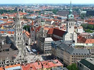 Bakgrunnsbilder Tyskland München Tårn en by