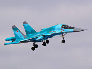 Fondos de escritorio Avións Avión de caza Sukhoi Su-34 Aviación