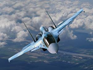 Bakgrunnsbilder Et fly Su-34 Luftfart