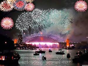 Bilder Feiertage Neujahr Feuerwerk