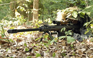 Обои Солдат Снайперская винтовка Снайперы Маскировка