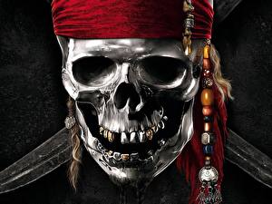 Bureaubladachtergronden Pirates of the Caribbean Schedels Close-up Films
