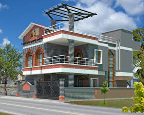 Hintergrundbilder Haus Eigenheim 3D-Grafik
