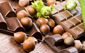 Bureaubladachtergronden Zoet voedsel Chocolade Noten Hazelnoot spijs
