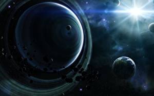 Bureaubladachtergronden Planeten Planetaire ring  Ruimte