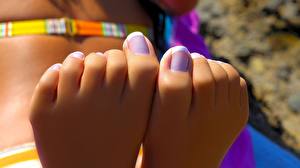Fotos Großansicht Finger Bein Junge Frauen  Mädchens