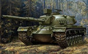 Papel de Parede Desktop Desenhado Tanques Alemães Exército