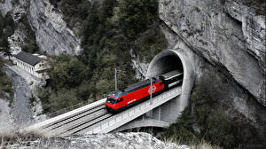Papel de Parede Desktop Ferrovia Túnel