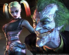 Bilder Batman Superhelden Joker Held Harley Quinn Held computerspiel