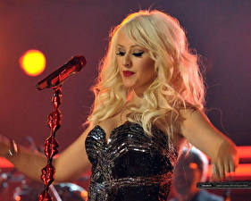 Bakgrunnsbilder Christina Aguilera Mikrofon Musikk