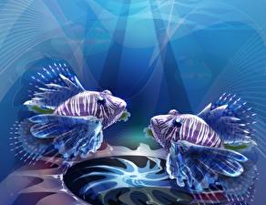 Bureaubladachtergronden Onderwaterwereld Vissen Pterois