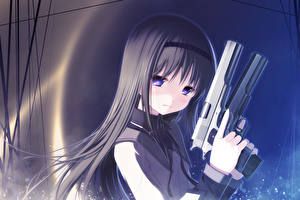 Фотографии Mahou Shoujo Madoka Magica девочка с пистолетами