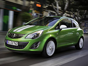 Обои Opel Opel Corsa зеленый машины