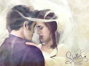 Bureaubladachtergronden The Twilight Saga The Twilight Saga: Breaking Dawn Robert Pattinson Kristen Stewart Films