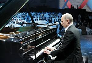 Wallpaper Vladimir Putin A grand piano President Celebrities