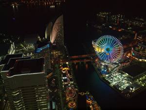 Bakgrunnsbilder Japan Pariserhjul Yokohama byen