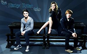 Papel de Parede Desktop Harry Potter Daniel Radcliffe Emma Watson Rupert Grint Filme