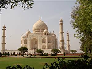 Bakgrunnsbilder India Taj Mahal Moské Byer