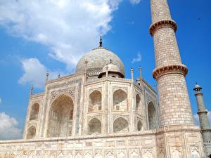 Bakgrundsbilder på skrivbordet Indien Taj Mahal Moské Städer
