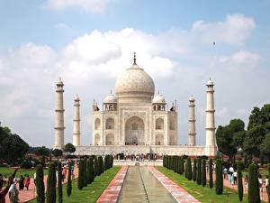 Bakgrundsbilder på skrivbordet Indien Taj Mahal Moské