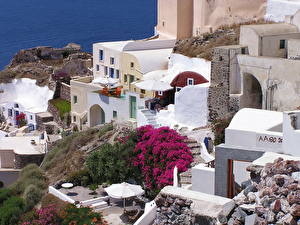 Bureaubladachtergronden Griekenland Santorini Steden