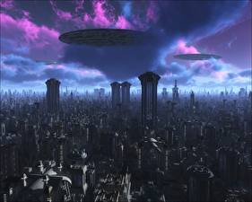 Hintergrundbilder UFO  3D-Grafik Fantasy