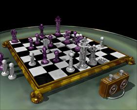 桌面壁纸，，國際象棋，3D图形