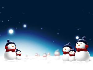 Fonds d'écran Jour fériés Nouvel An Bonhommes de neige
