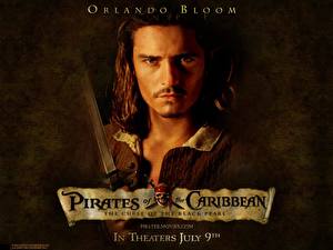 Bureaubladachtergronden Pirates of the Caribbean Pirates of the Caribbean: The Curse of the Black Pearl Orlando Bloom Films