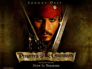 桌面壁纸，，加勒比海盗系列电影，加勒比海盗：黑珍珠号的诅咒，強尼·戴普，電影
