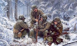 Photo Painting Art Soldiers Military war helmet military